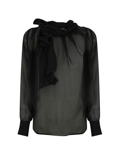 Camicia in voile di seta con sciarpa Elisabetta Franchi | CAT7951E2110